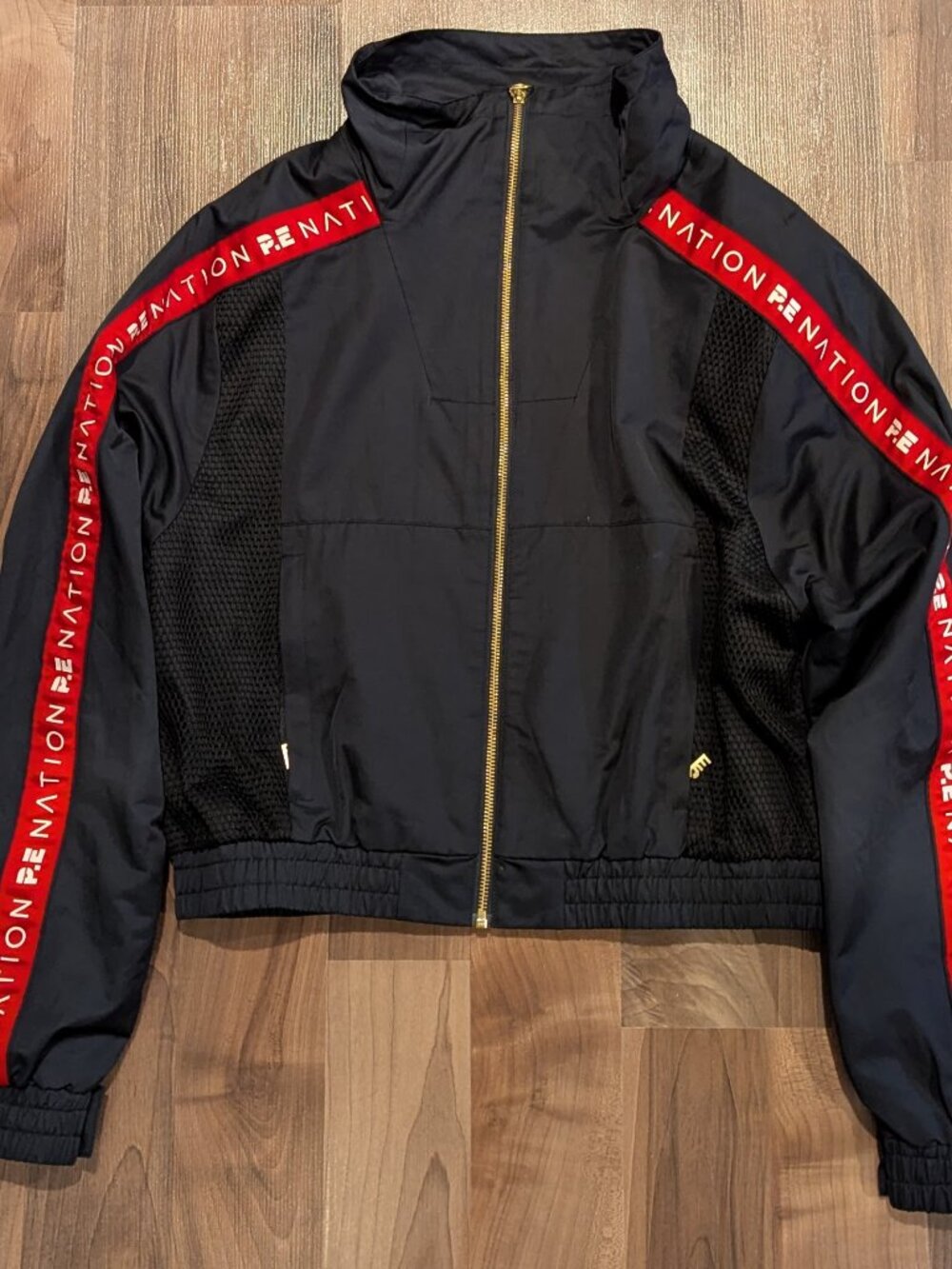 P.E. Nation Navy Blue w/ Red Trim Backcourt Full Zip Jacket | Size Medium EUC